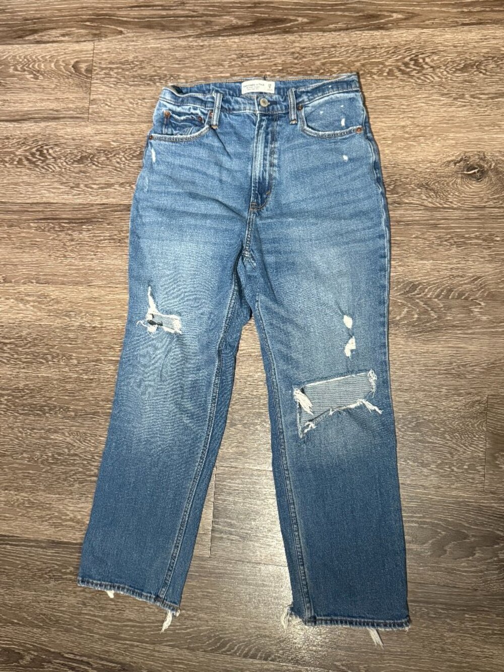 Abercrombie  Ankle Straight Ultra High Rise Jean Size 29/8 Medium Blue
